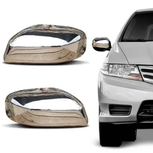 Par de Aplique Cromo Retrovisor - Honda City 2009 à 2014 - Sem Pisca