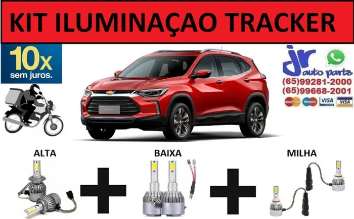 Kit Lampada Ultra LED (Alta/Baixa/Milha)Tracker 6000K 12V 24V