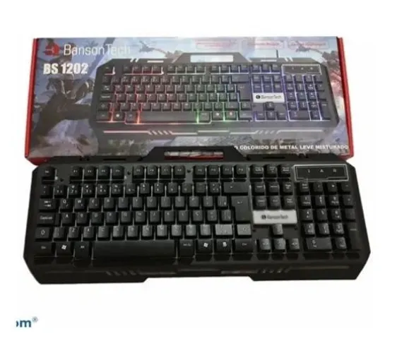 Teclado Gamer Led Colorido Semi Mecanico Led RGB Usb Tech