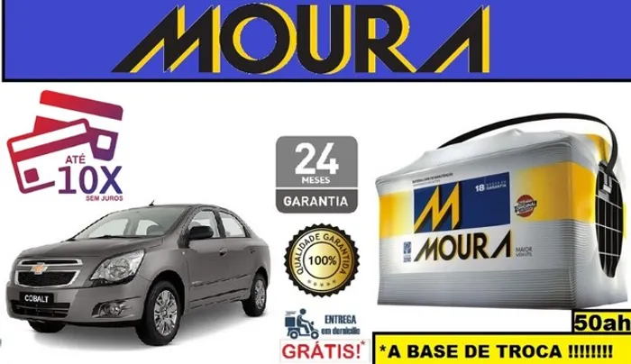 Bateria Moura Cobalt 1.8 Advantage/Elite/Graphite/LS/LT/LTZ (2011 a 2018) 50Ah 12v