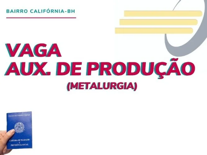 Vaga Aux. Produção Metalurgia
