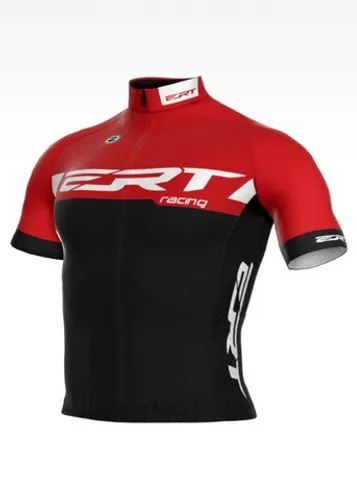 Camisa de Ciclismo Bike ERT Elite Cor Vermelha e Preta Zíper Inteiro com 3 bolsos 6829
