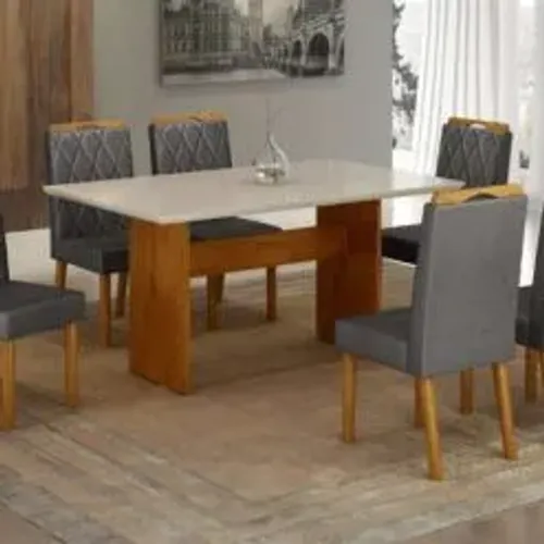 Mesa Ísis com 6 cadeiras mesa 100% MDF!! TT6551