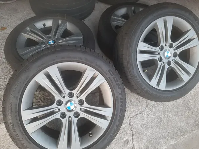 Roda aro 17 Bmw 320 grafite fosca jogo 5x120 com Pneu 225 50 17 Continental 