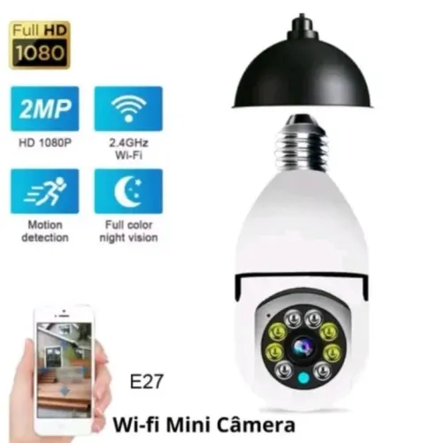 Câmera Espiã Visão Noturna Panorâmica Rotativa 360 Wifi