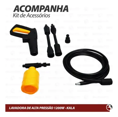 Lavadora de alta pressão com jato vap regulável 1200w cor amarelo