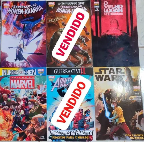 Lote com 10 HQs HERÓIS - UNIVERSO DC, MARVEL e Star Wars<br>
