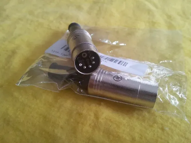 KIT com 4 unidades Plug Din Midi Conector Metal 5 pinos