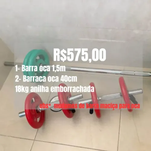 Kit fitness 18kg anilhas treino intenso e avançado