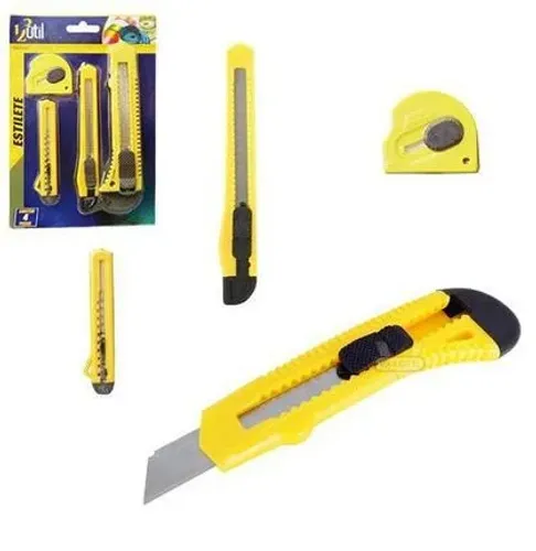 Kit Com 3 Peças - 2 Estiletes + 1 Cortador - 123 Util
