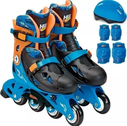 Patins Hot Wheels Infantil com Protetor - Tamanho 33/34
