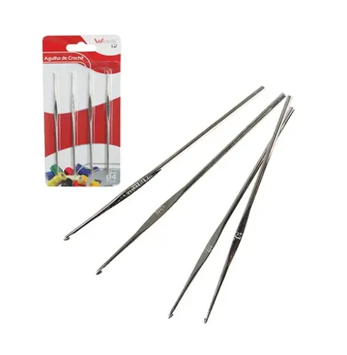 Kit Agulha Crochê Alumínio 4 Unidades