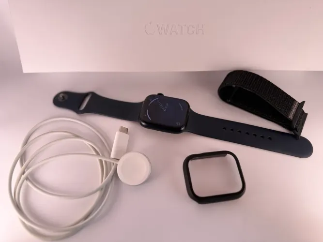 Apple Watch S7 45mm Preto A2478 Celular + GPS + Acessorios