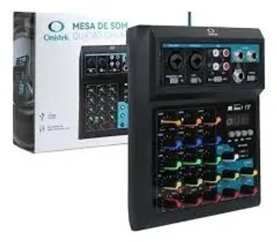 Mixer De Áudio 4 Canais Para Streaming Usb Equalizador Nova