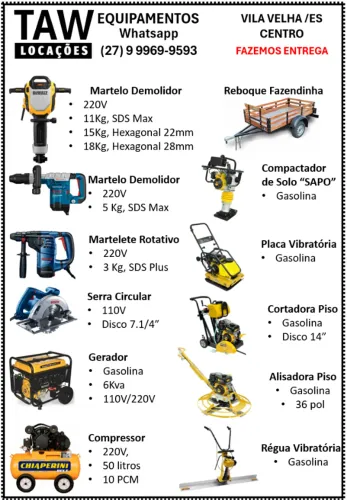 LOCAÇÃO ALUGUEL EQUIPAMENTOS
