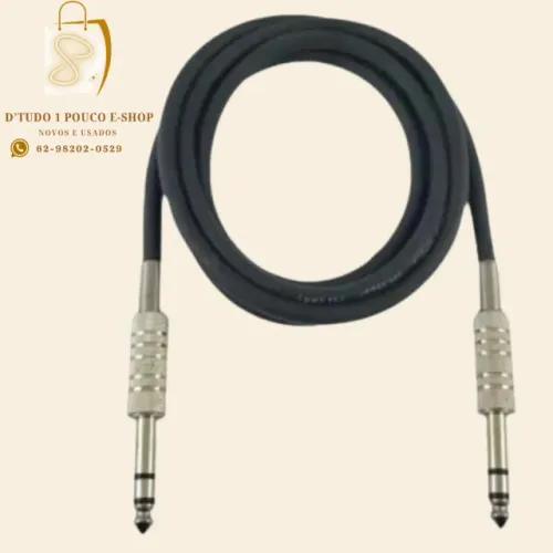 Cabo P10 Stereo X P10 Stereo 1 Metros - Balanceado - Niquel