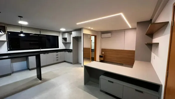 Flat Granado 12º andar, com design integrado e vista para o horizonte