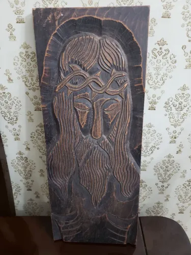 Quadro em madeira com Jesus Cristo