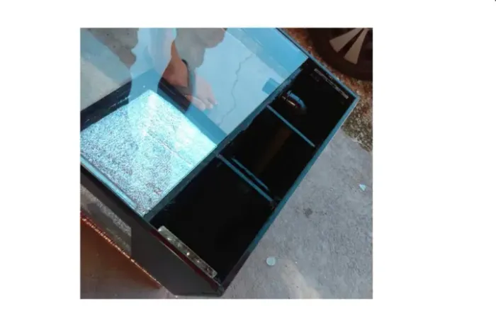 Aquário Marinho 50x50x35cm Vidro 6mm com sump traseiro +  bico de pato 