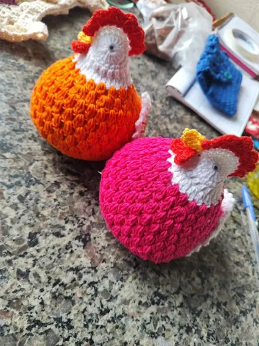 Galinhas crochê