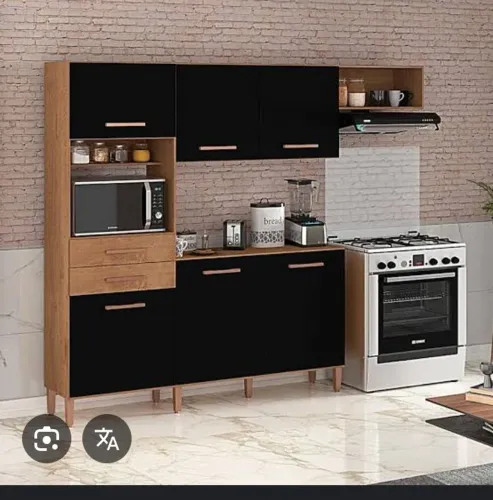 Armário de cozinha preto