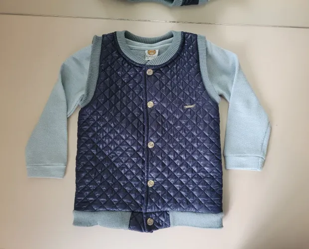 Conjunto Infantil Casaco e Colete Acolchoado