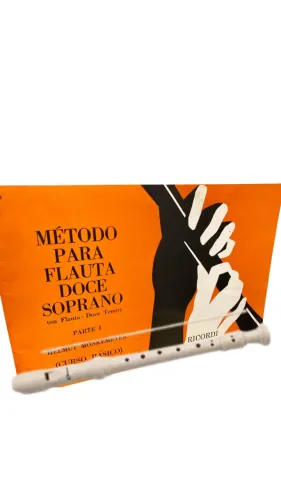 Flauta doce germánica + método gratis, escola, colegio