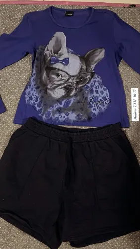 6pç TAM. 10 shorts+blusas de manga+calça