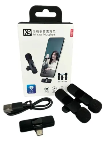 Microfone sem Fio K9 - Ideal para Lives e Gravações