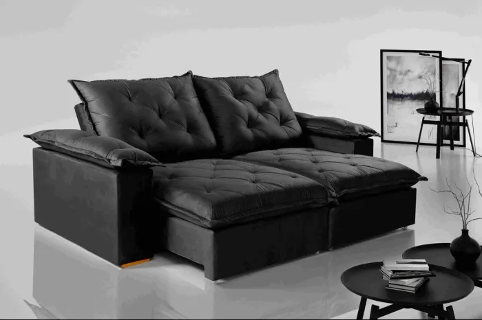 Estofado Retrátil Reclinável Leme 210 Molas Ensacadas s87