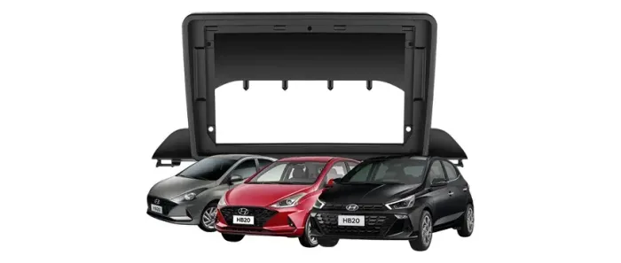 Acabamento Painel Moldura 9'' 2Din Hb20 2020 2021 2023 Preto