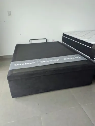 BASE BAÚ CASAL ORTOBOM NA COR PRETO, DISPONÍVEL À PRONTA-ENTREGA