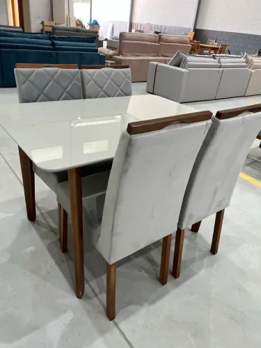 Mesa de Vidro 1,20 com 4 Cadeiras NOVO