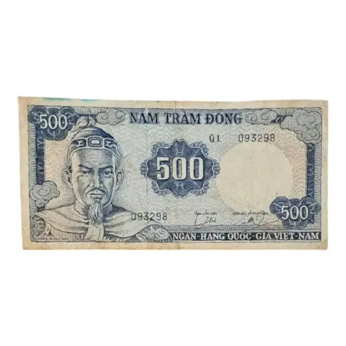 Cédula Nota Antiga 500 Dong Vietnamita 1966