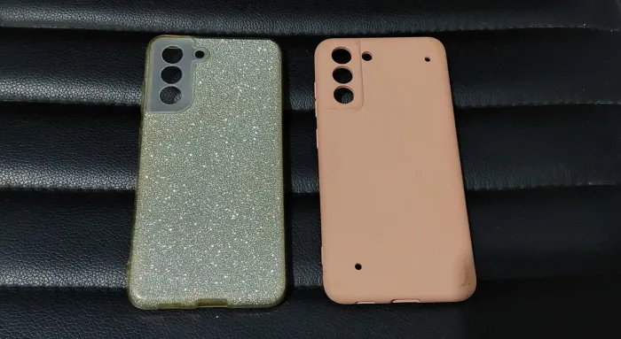 Kit com 2 capinhas para Samsung Galaxy S21 FE Brilhante e Rosé