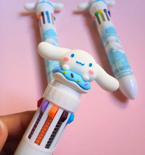 Caneta esferográfica 10 em 1 Cinnamaroll turma da hello Kitty Sanrio