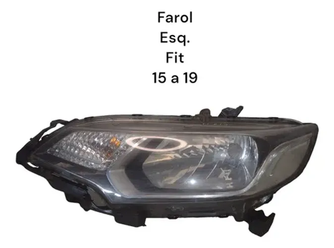 Farol Esquerdo Honda Fit 2015 A 2021 Masc Negra S/ Led