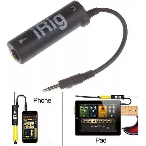 AmpliTube Irig Interface P/ Guitarra, Baixo, Teclado, Microfone e Lives no Celular