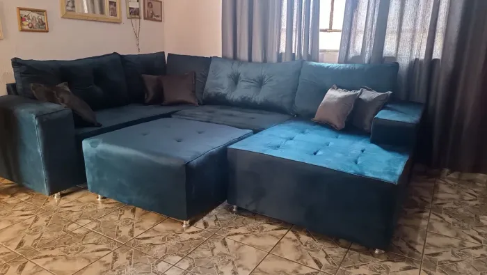 Sofá de Canto Azul - Conforto e Estilo!