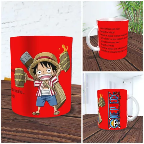 Caneca de Chopp Luffy Vidro 325ml + Caixa Envios Hoje