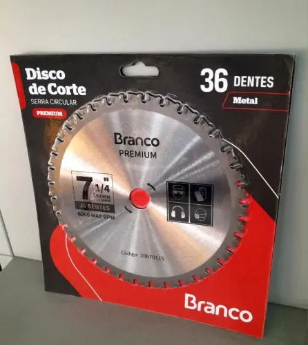 DISCO DE CORTE 7. 1/4 POL 36 DENTES P/ SERRA CIRCULAR - BRANCO