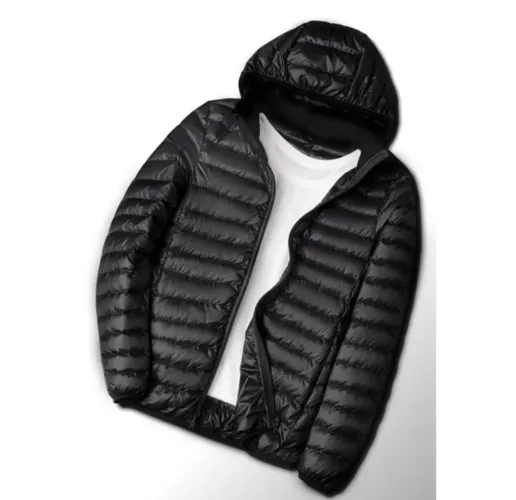Jaqueta Puffer com Capuz Preta