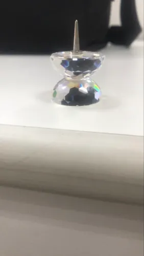 Castiçal swarovski todo lapidado linda peça 