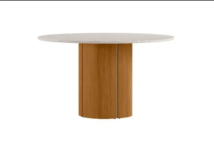Mesa De Jantar Redonda Serena 135cm Com Prato Giratório (Nova Direto da Fábrica)