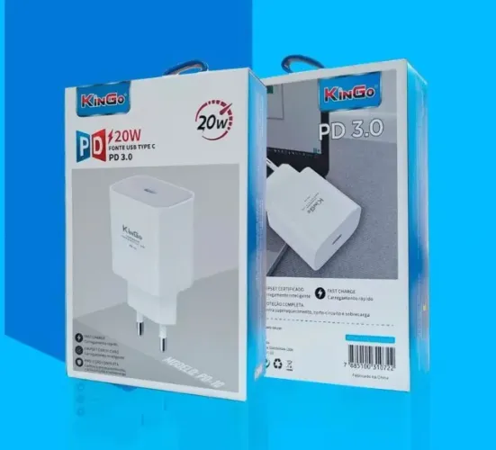 FONTE TURBO TIPO C PARA IPHONE LINHA 15/ ANDROID HOMOLOGADA ANATEL