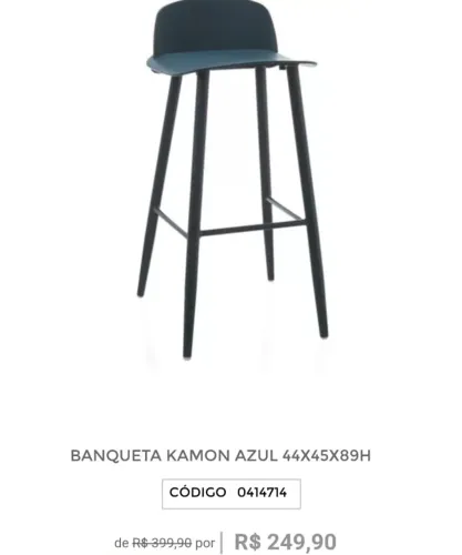 4 banquetas na cor azul 