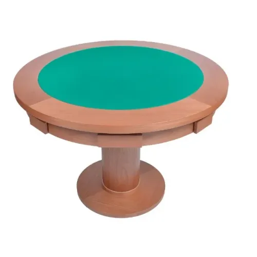MESA DE CARTEDO REDONDA DE 110 CM TECIDO VERDE