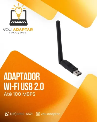Adaptador USB Wi-Fi 2.4GHz com Antena wireless