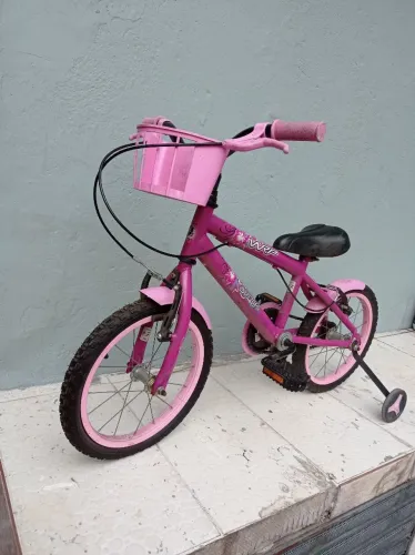 Bicicleta Infantil Rosa com Cestinha aro 14