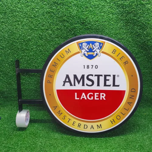 Placa decoração Amstel dupla face 
